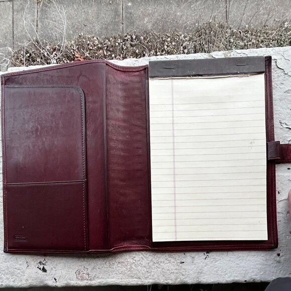 COACH Vintage Set of 2 Water Buffalo Leather Card Case Journal Diary Wine Plum - Picture 5 of 7